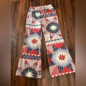 Wrangler Heritage Wanderer Flare Patchwork Pants Womens Size 30/32 Lainey Wilson